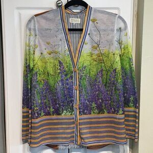 Anthro Dream Daily Sheer V-Neck Floral Cardigan